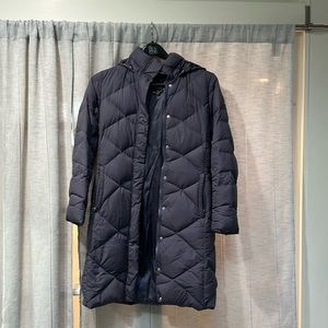 well worn, size M, The North Face miss metro parka in purple/grey